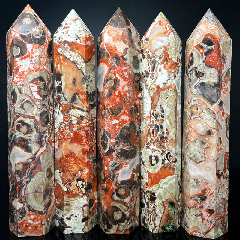 Natural Money agate single pointed large pillar Heal ing Gem stone Home Decor
