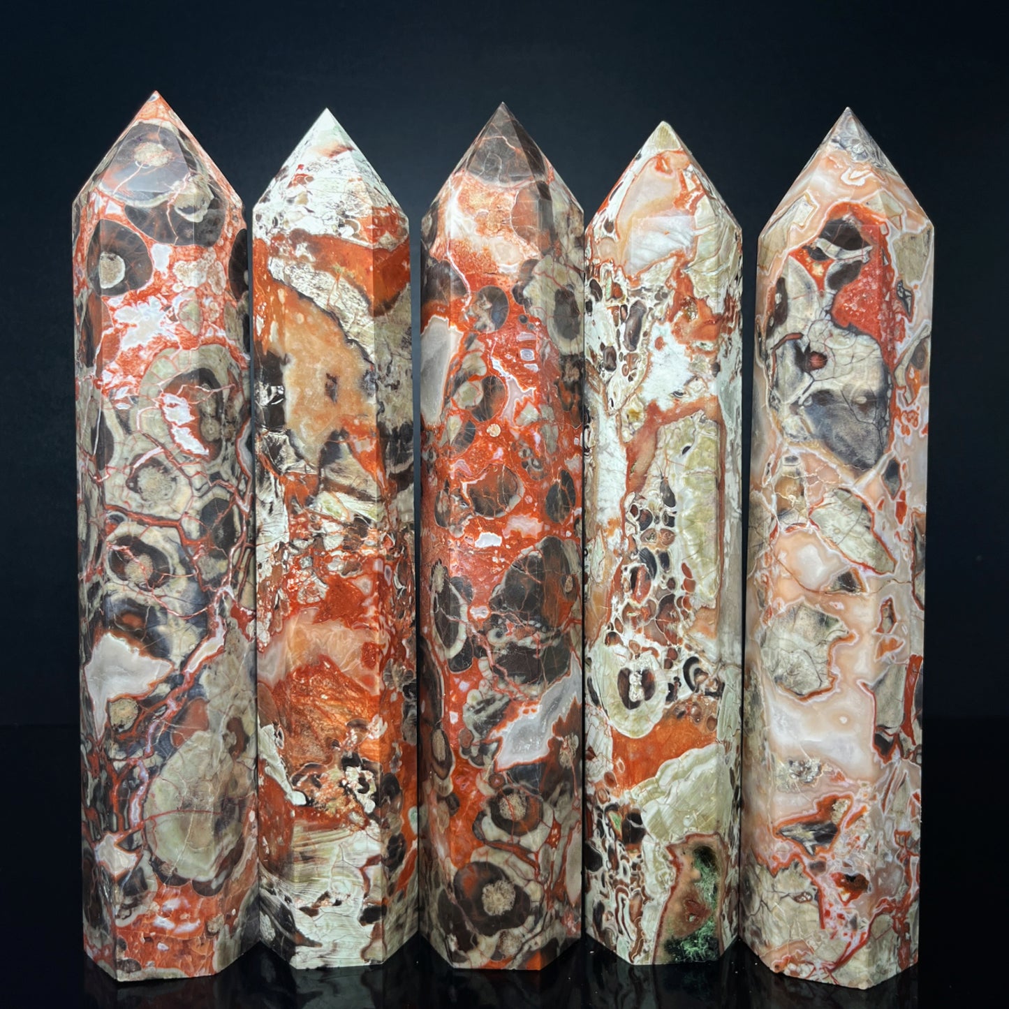 Natural Money agate single pointed large pillar Heal ing Gemstone Home Decor