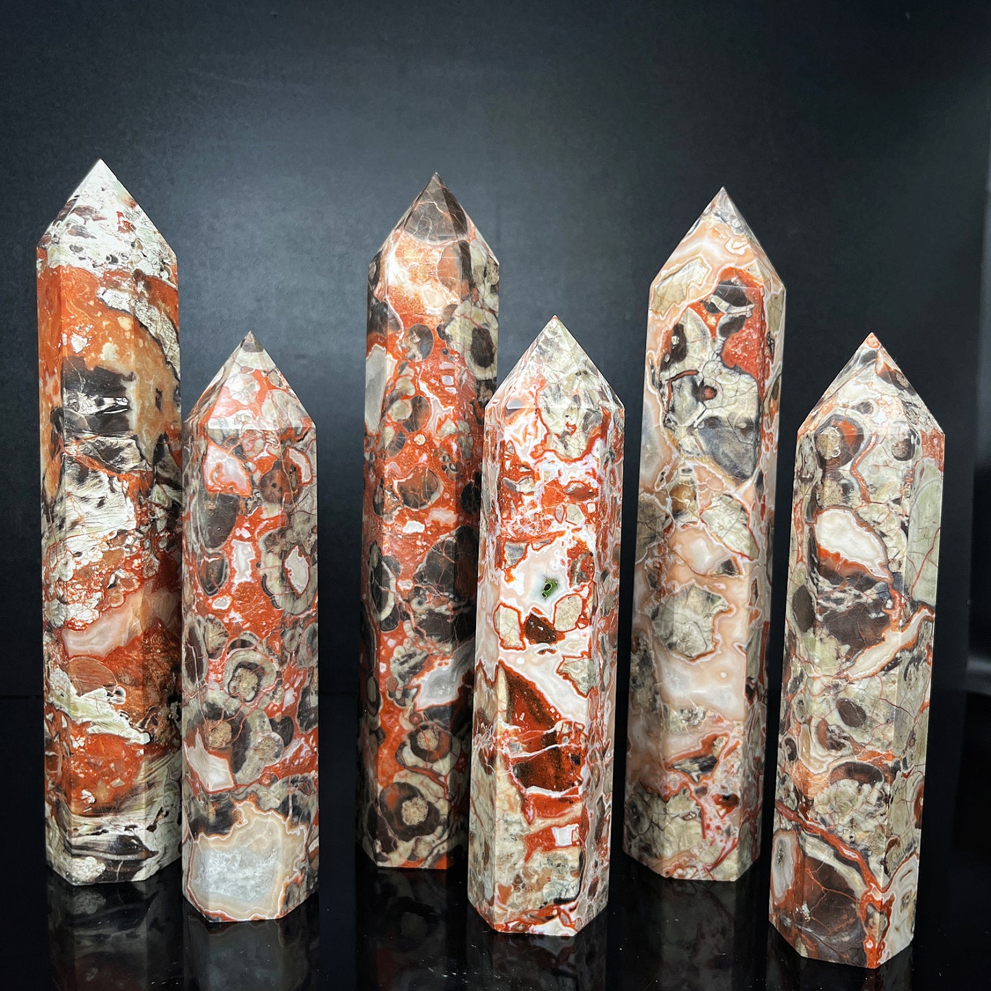 Natural Money agate single pointed large pillar Heal ing Gemstone Home Decor