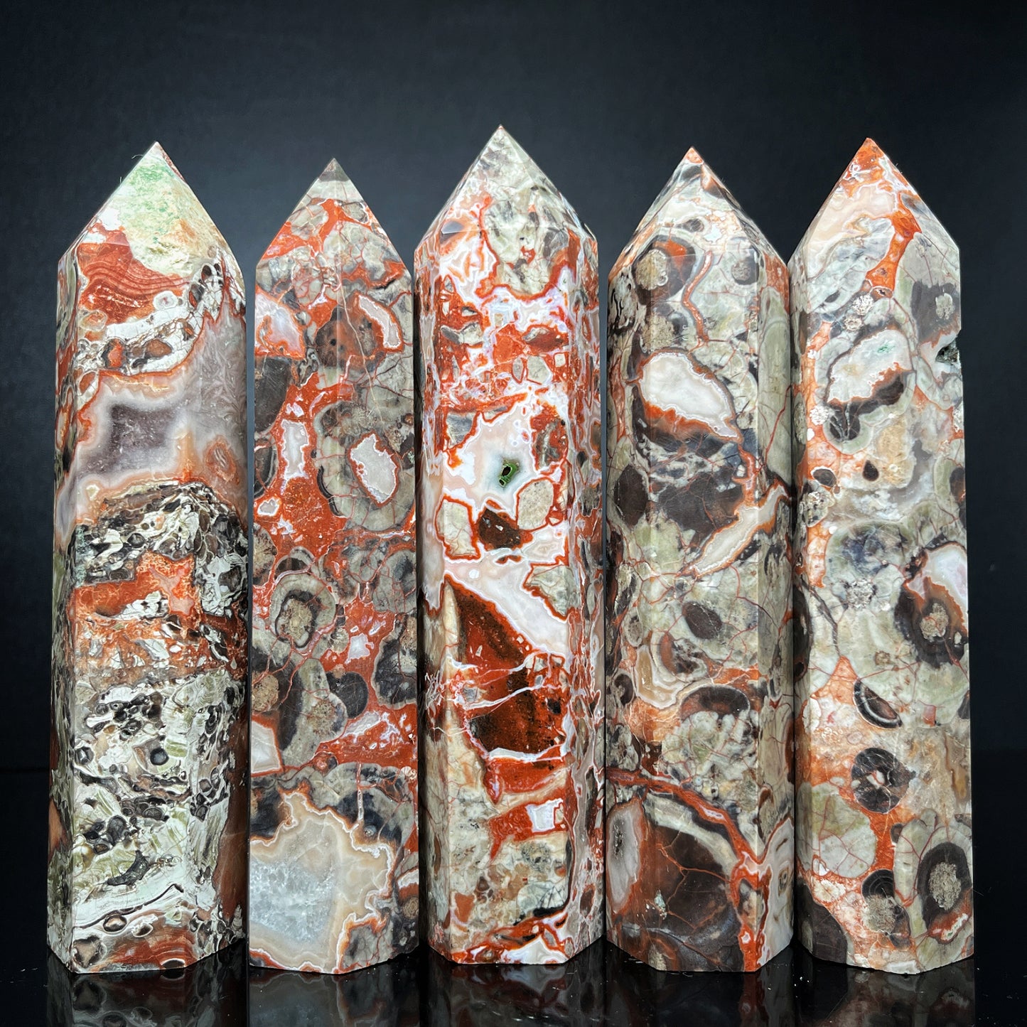 Natural Money agate single pointed large pillar Heal ing Gemstone Home Decor