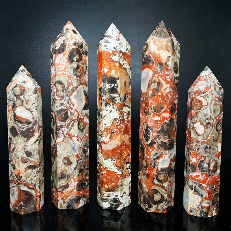 Natural Money agate single pointed large pillar Heal ing Gem stone Home Decor