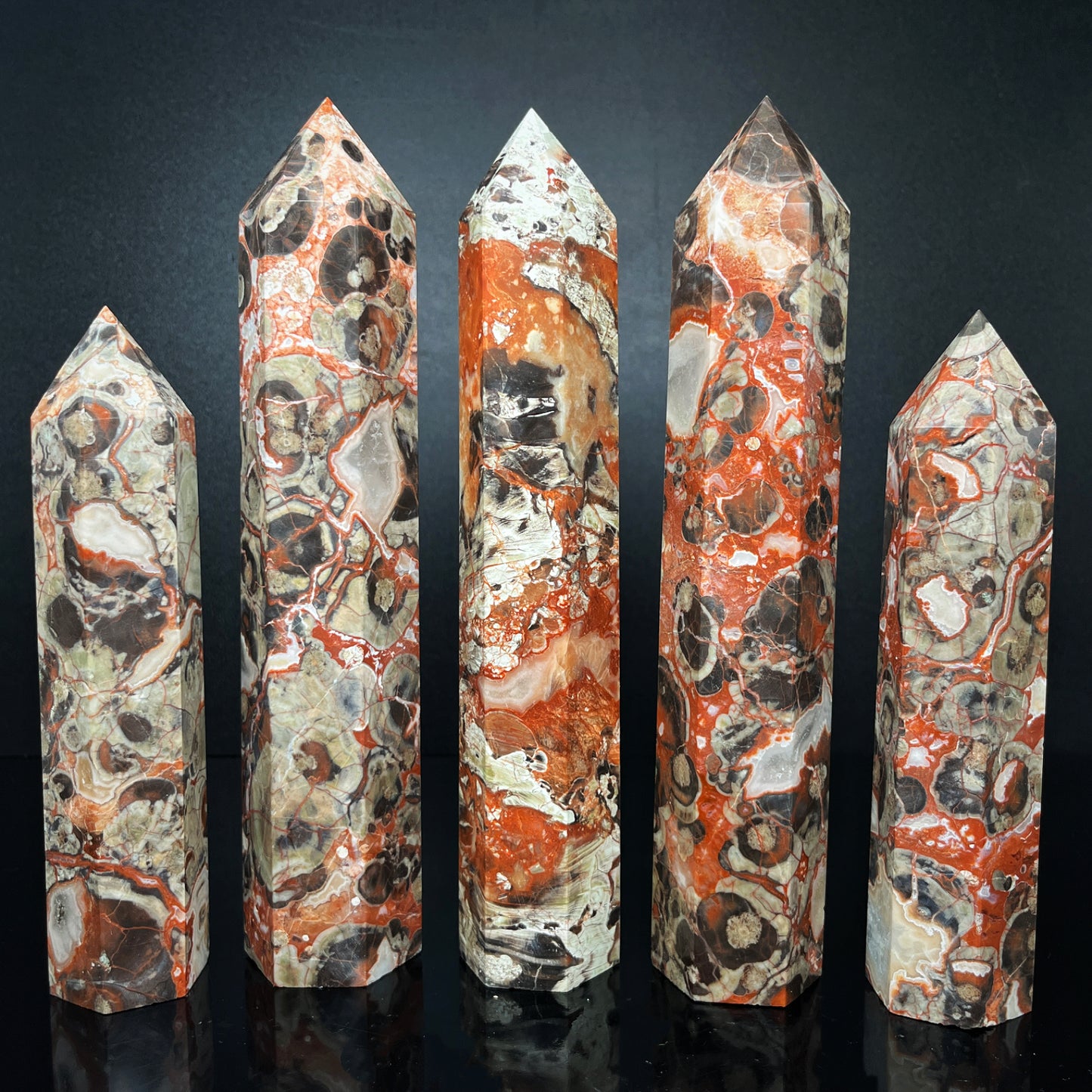 Natural Money agate single pointed large pillar Heal ing Gemstone Home Decor