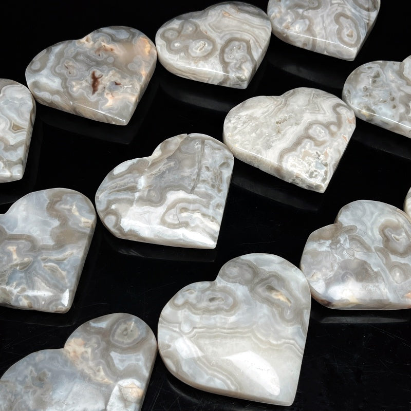 Natural Persian agate carving heart Heal ing Gemstone Home Decor