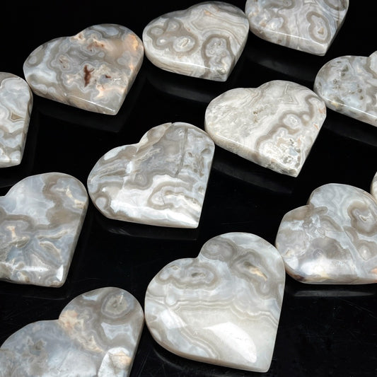 Natural Persian agate carving heart Heal ing Gemstone Home Decor
