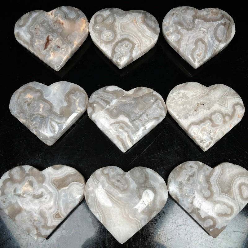 Natural Persian agate carving heart Heal ing Gemstone Home Decor