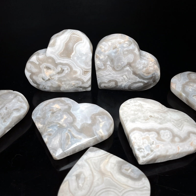 Natural Persian agate carving heart Heal ing Gemstone Home Decor