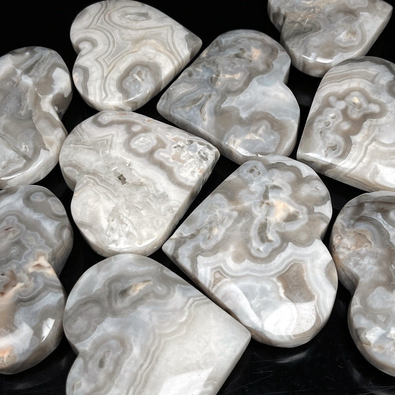 Natural Persian agate carving heart Heal ing Gemstone Home Decor