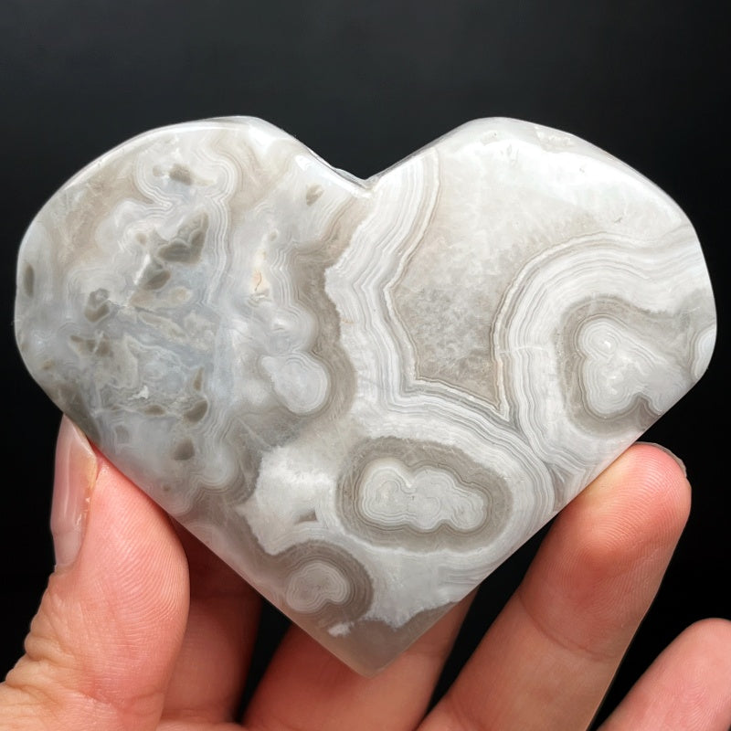 Natural Persian agate carving heart Heal ing Gemstone Home Decor
