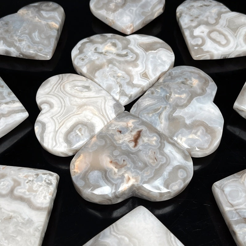 Natural Persian agate carving heart Heal ing Gemstone Home Decor