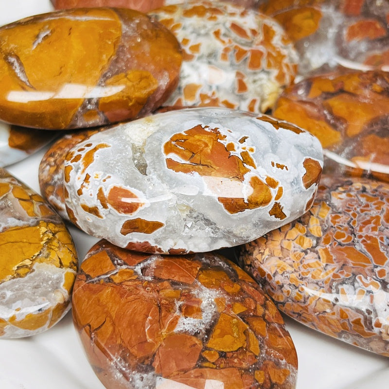 Natural Play with yellow cherry blossom agate Heal ing Gemstone Home Decor