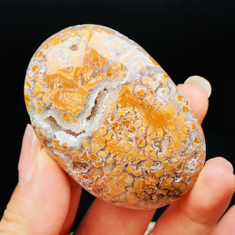 Natural Play with yellow cherry blossom agate Heal ing Gemstone Home Decor