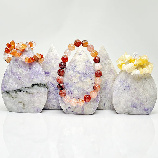 Natural Purple pine stone ornament Heal ing Gemstone Home Decor