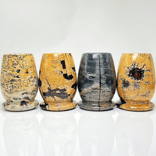Natural Chinese painting stone flower vase Heal ing Gemstone Home Decor