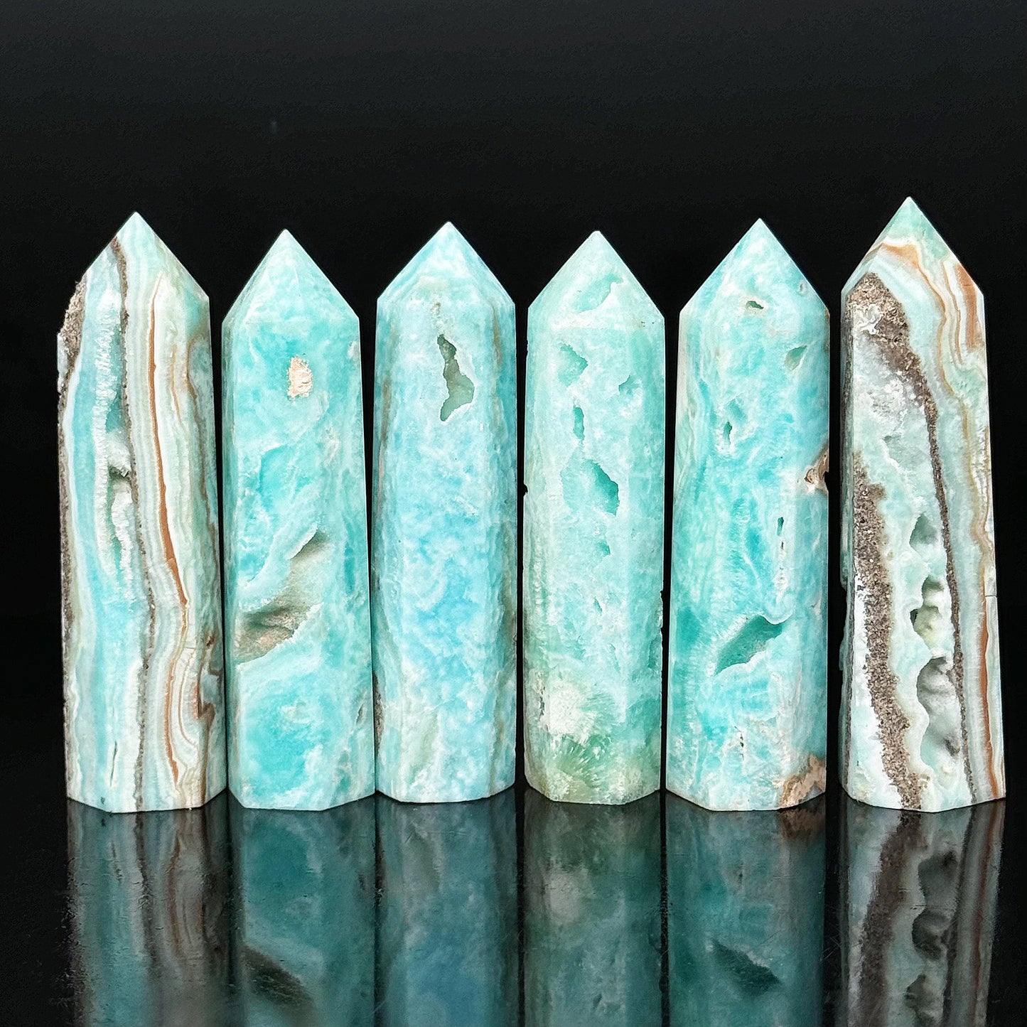 Natural Blue heterogeneous single pointed column Heal ing Gemstone Home Decor
