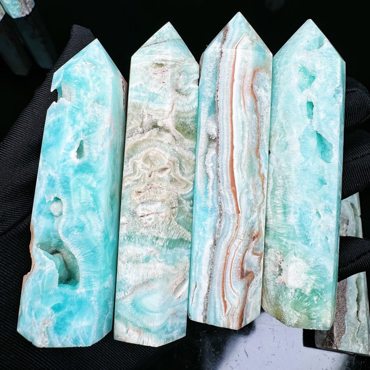 Natural Blue heterogeneous single pointed column Heal ing Gemstone Home Decor