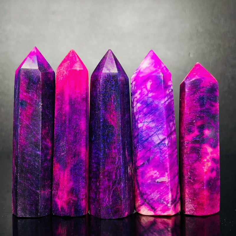 Natural Purple Moonstone Single Pointed Column  Heal ing Gemstone Home Decor