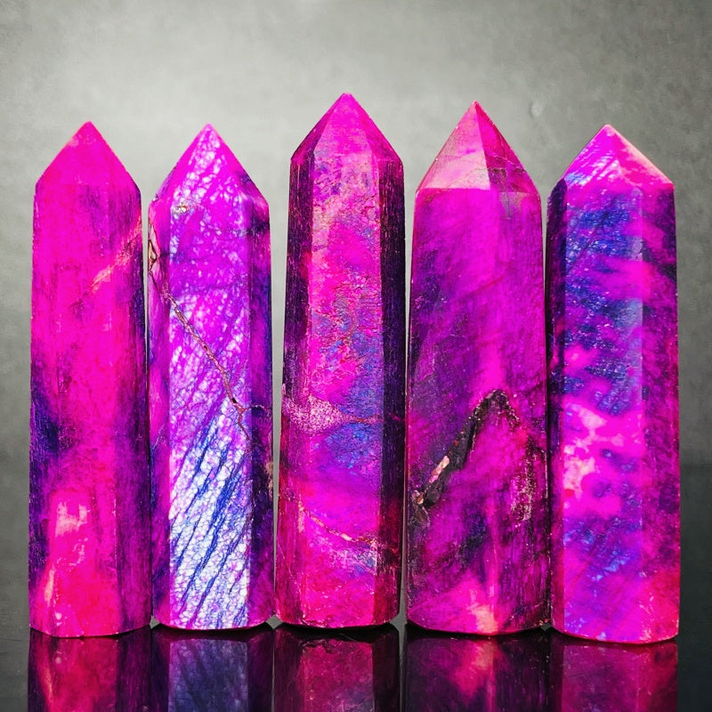 Natural Purple Moonstone Single Pointed Column  Heal ing Gemstone Home Decor