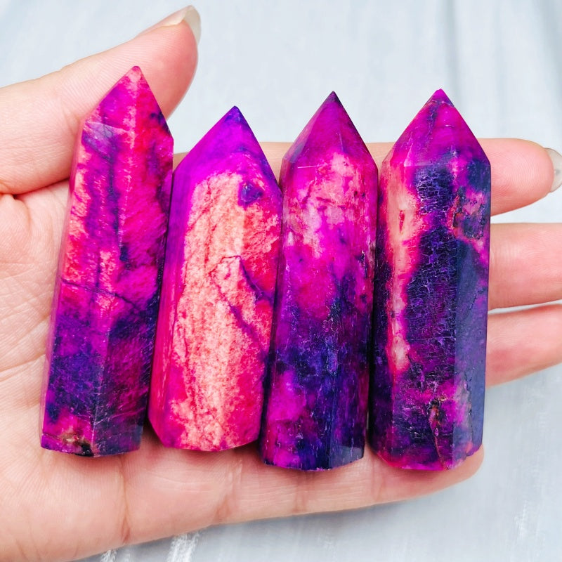 Natural Purple Moonstone Single Pointed Column  Heal ing Gemstone Home Decor