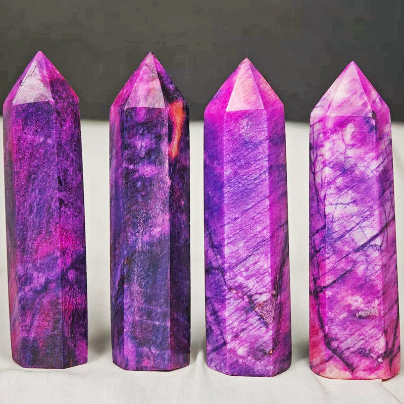 Natural Purple Moonstone Single Pointed Column  Heal ing Gemstone Home Decor