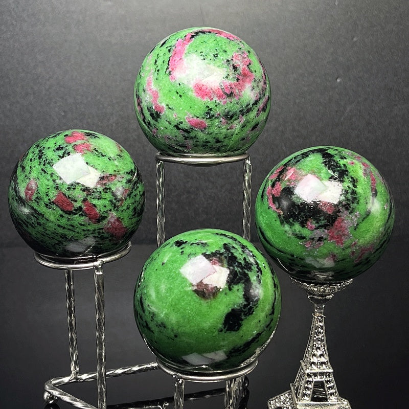 Natural Red and Green Treasure Balls Heal ing Gemstone Home Decor
