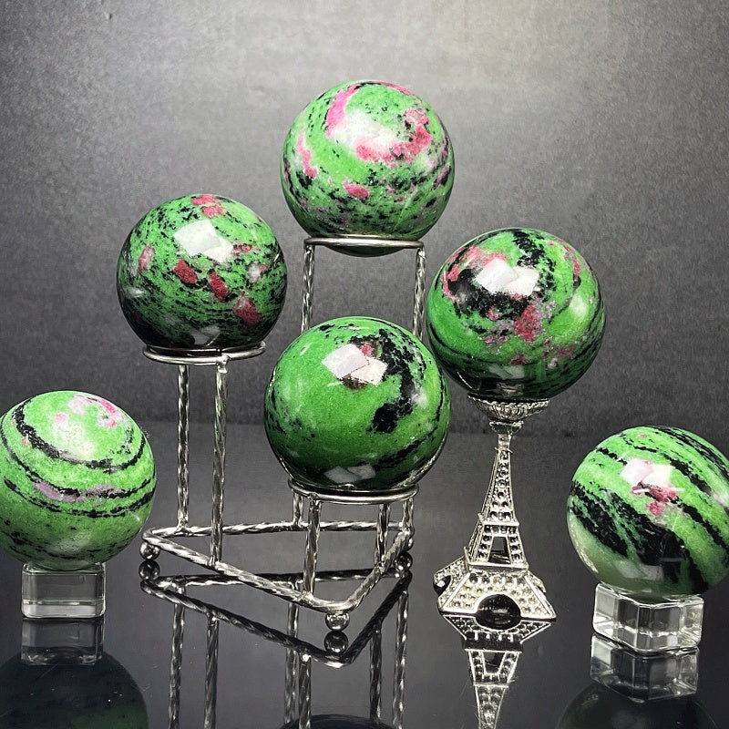 Natural Red and Green Treasure Balls Heal ing Gemstone Home Decor