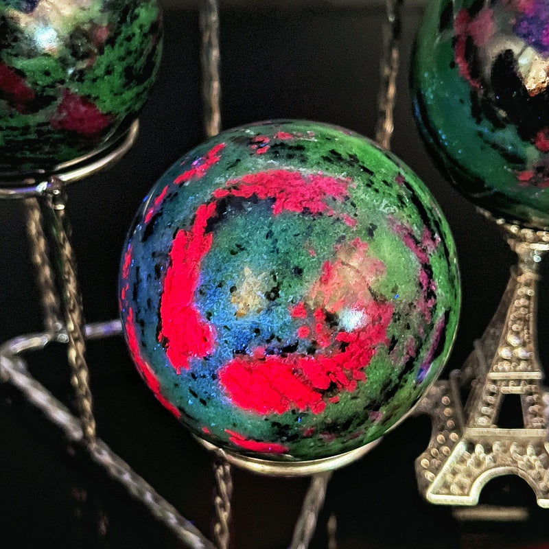 Natural Red and Green Treasure Balls Heal ing Gemstone Home Decor