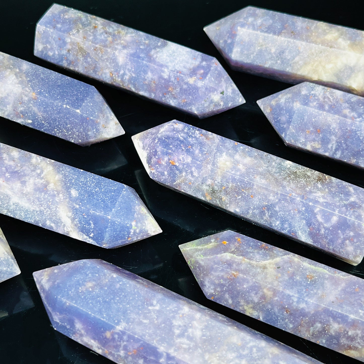 Natural Purple jade single pointed pillar Heal ing Gemstone Home Decor