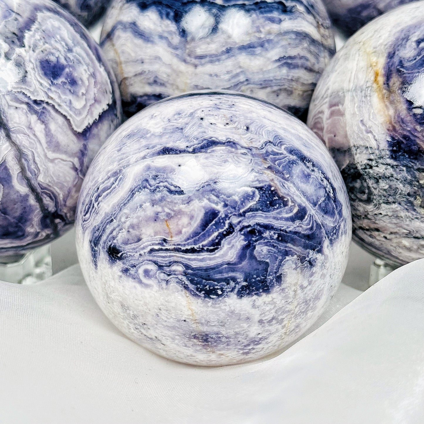 Natural Purple Peacock Stone Ball Heal ing Gemstone Home Decor