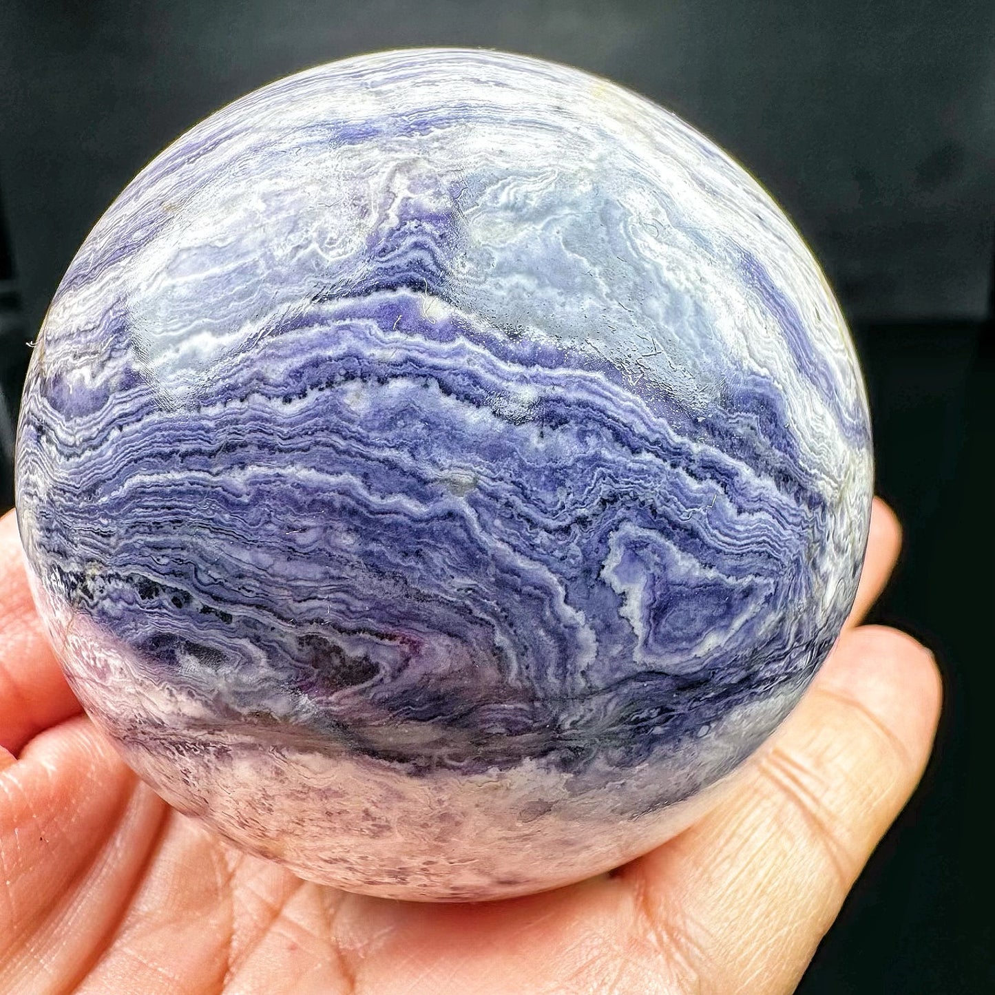 Natural Purple Peacock Stone Ball Heal ing Gemstone Home Decor