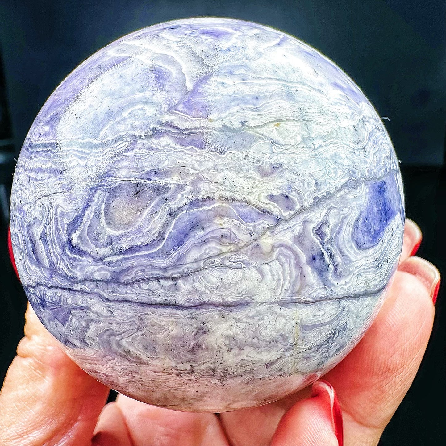 Natural Purple Peacock Stone Ball Heal ing Gemstone Home Decor