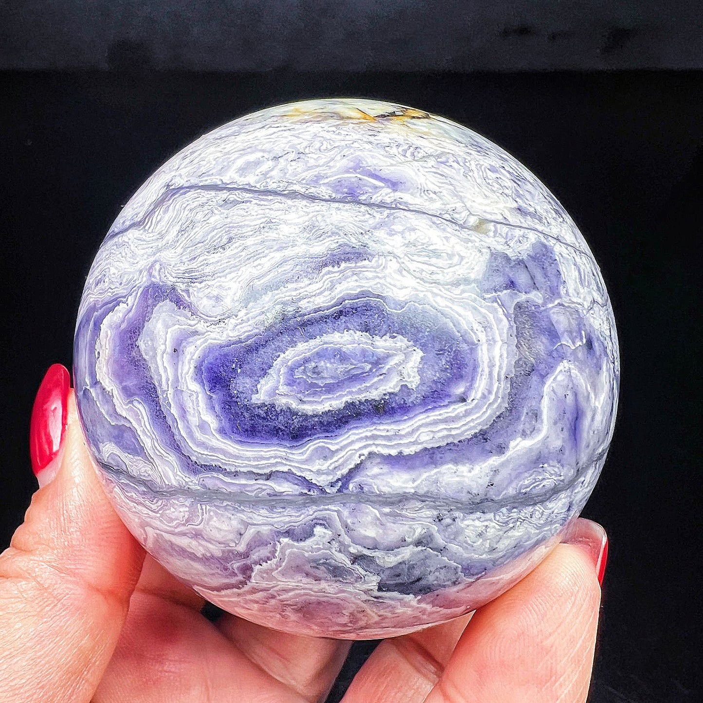 Natural Purple Peacock Stone Ball Heal ing Gemstone Home Decor