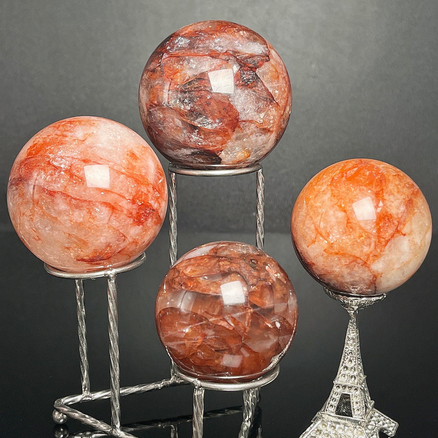Natural Red gum flower ball Heal ing Gemstone Home Decor