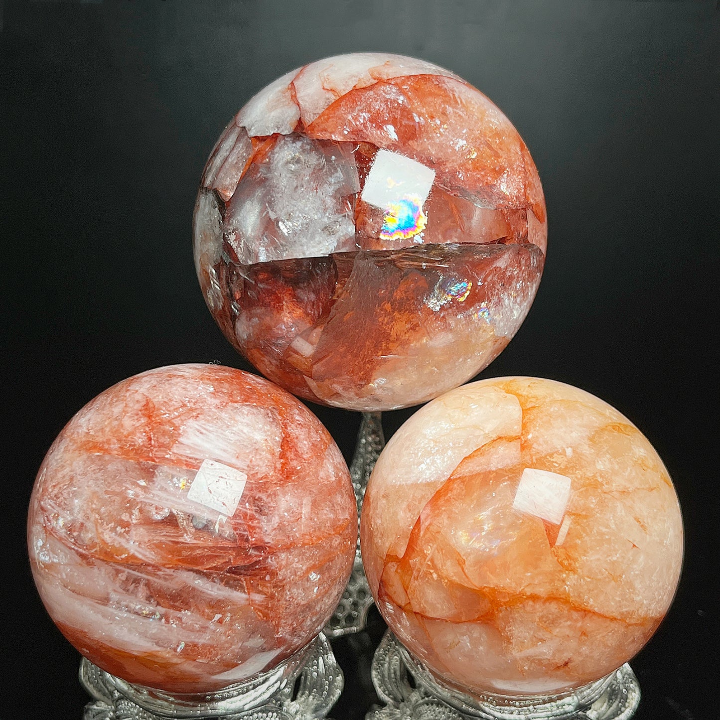 Natural Red gum flower ball Heal ing Gemstone Home Decor