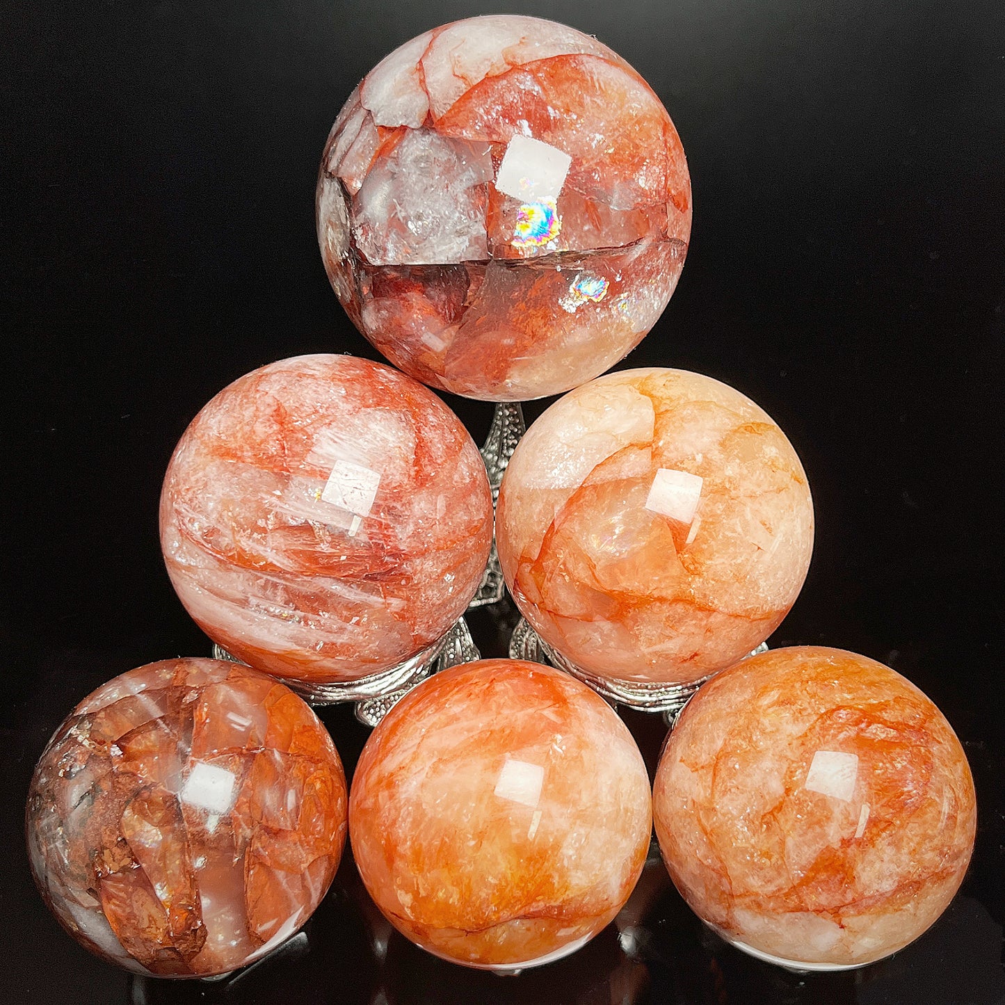 Natural Red gum flower ball Heal ing Gemstone Home Decor