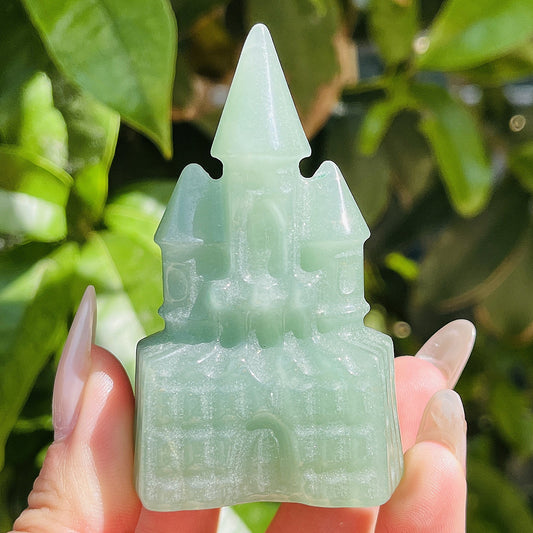 Natural Crystal Carving Magic Castle Heal ing Gemstone Home Decor