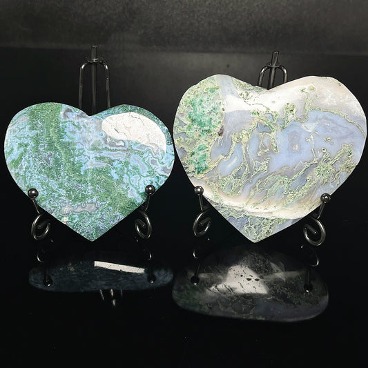 Natural  Love with Water Grass Agate Gemstone Home Decor