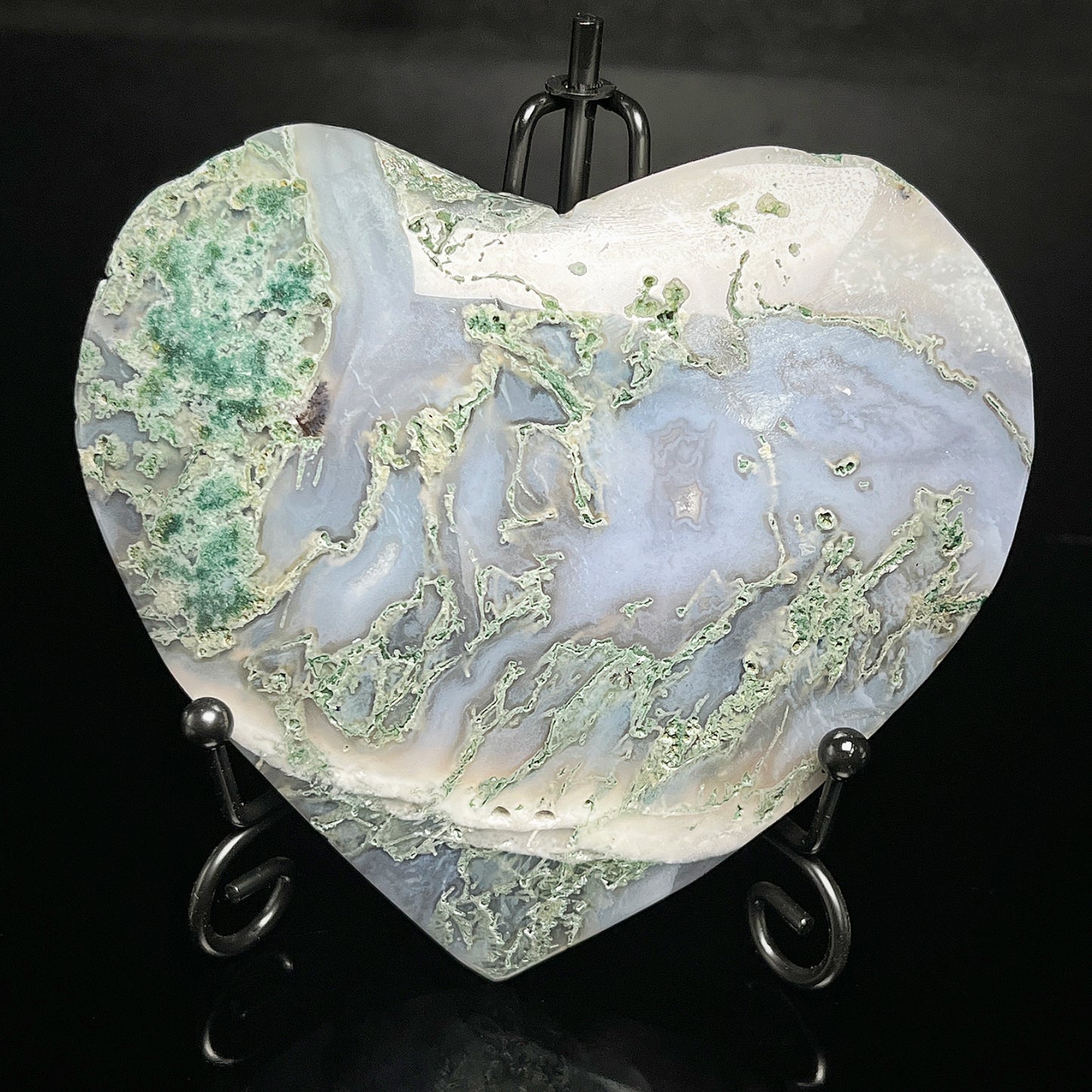Natural  Love with Water Grass Agate Gemstone Home Decor