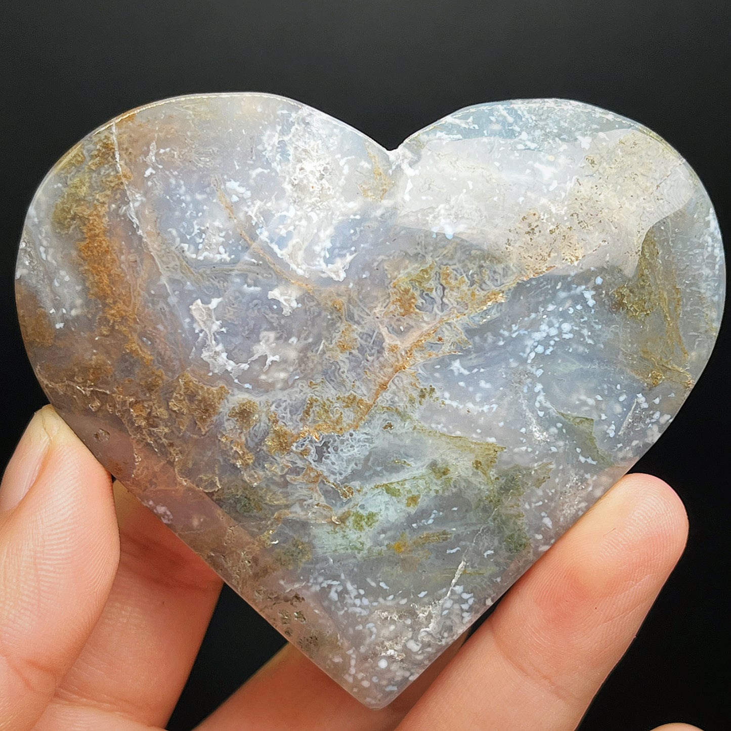 Natural  Love with Water Grass Agate Gemstone Home Decor