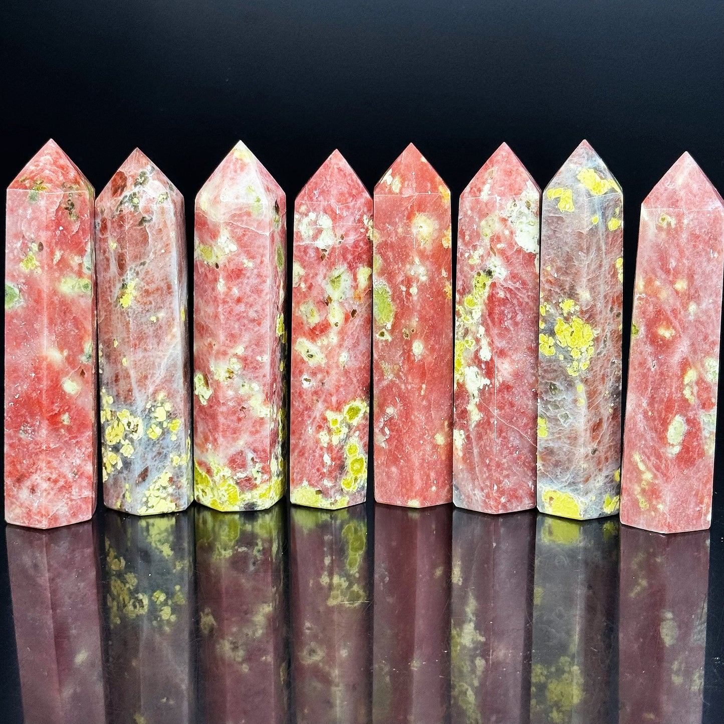 Natural Lotus tourmaline single pointed pillar Heal ing Gemstone Home Decor