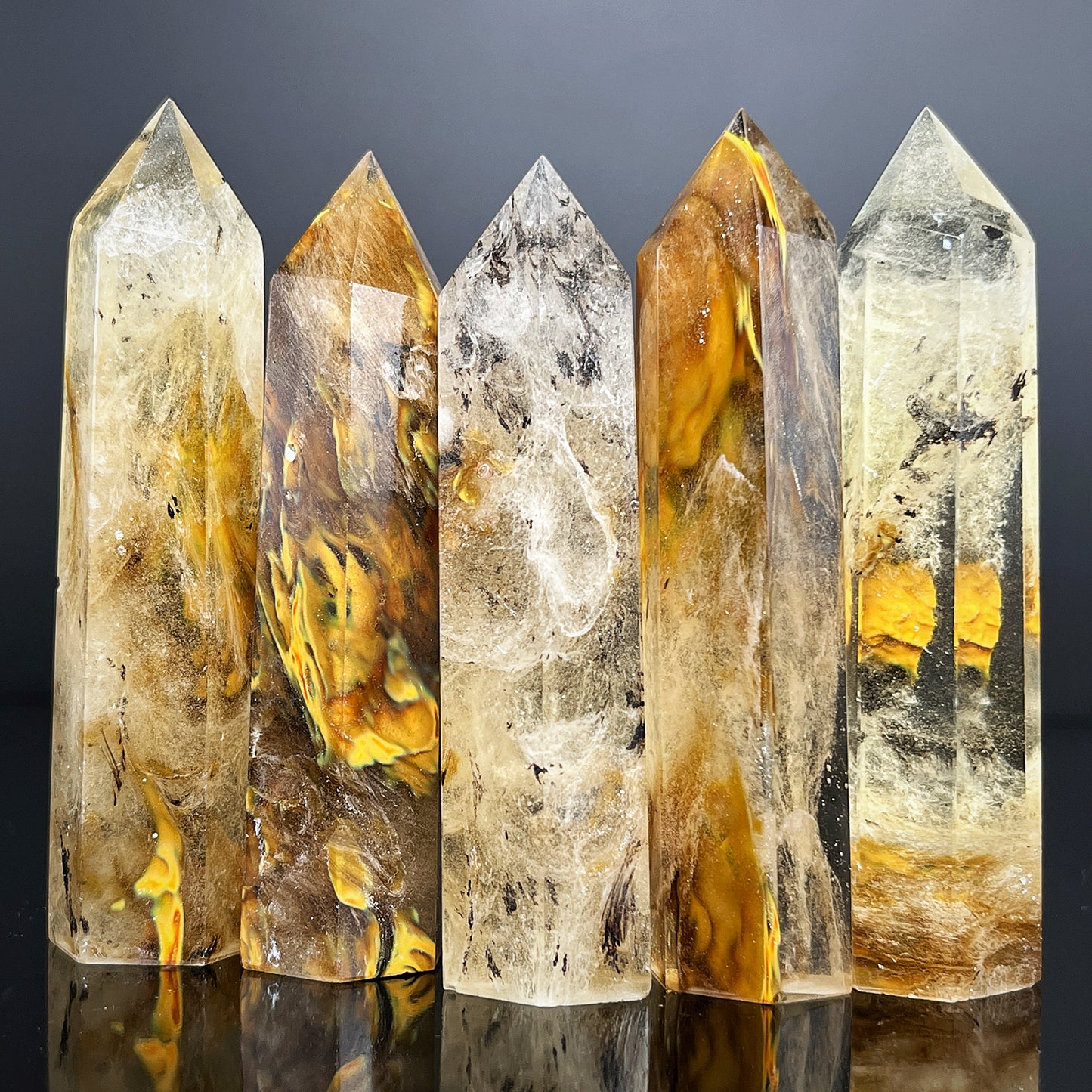 Smelted stone single pointed column Heal ing Gemstone Home Decor