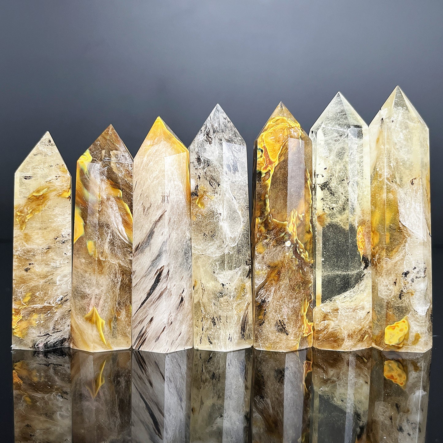 Smelted stone single pointed column Heal ing Gemstone Home Decor