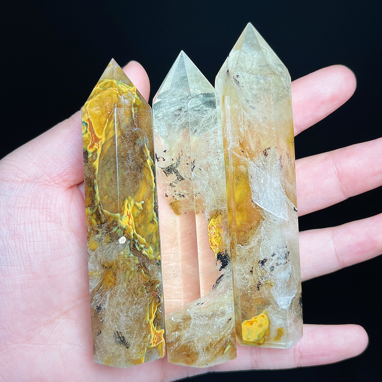 Smelted stone single pointed column Heal ing Gemstone Home Decor