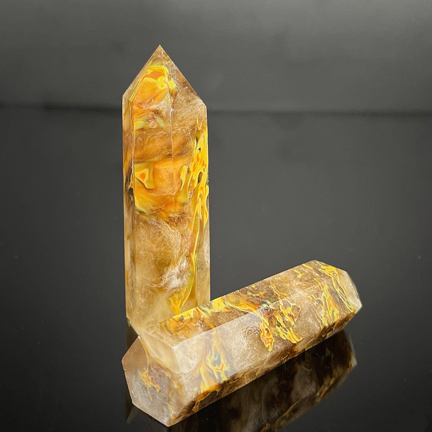 Smelted stone single pointed column Heal ing Gemstone Home Decor