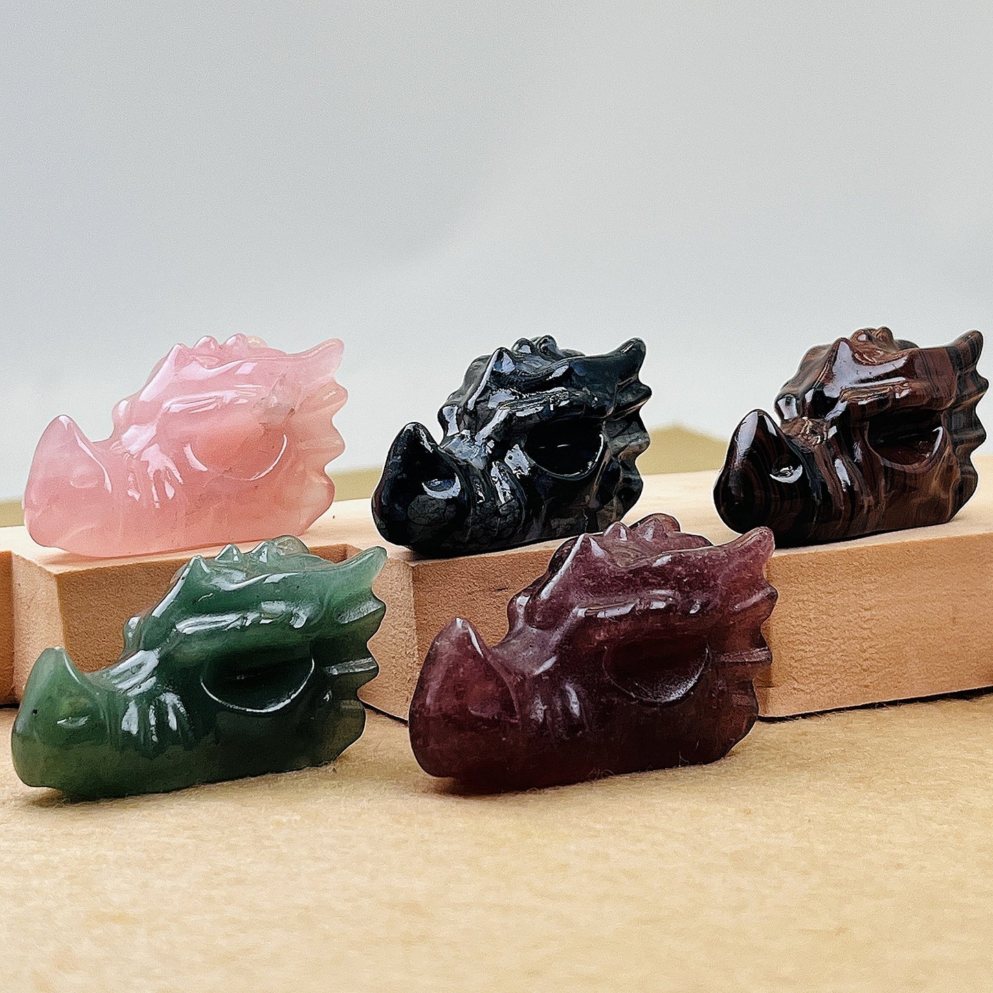 Natural Crystal carved faucet Heal ing Gemstone Home Decor