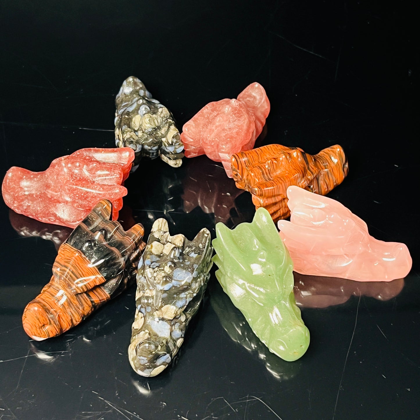 Natural Crystal carved faucet Heal ing Gemstone Home Decor