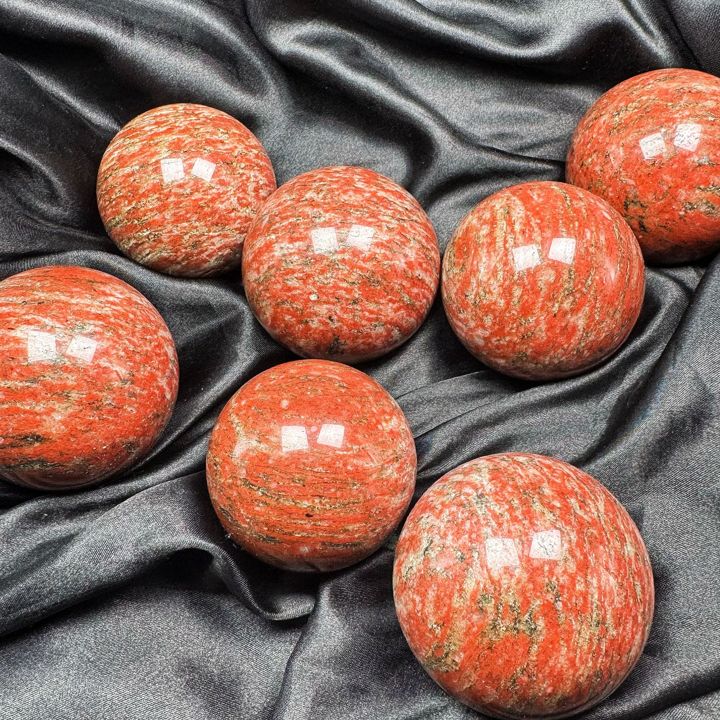 Natural Red patterned stone ball Heal ing Gemstone Home Decor