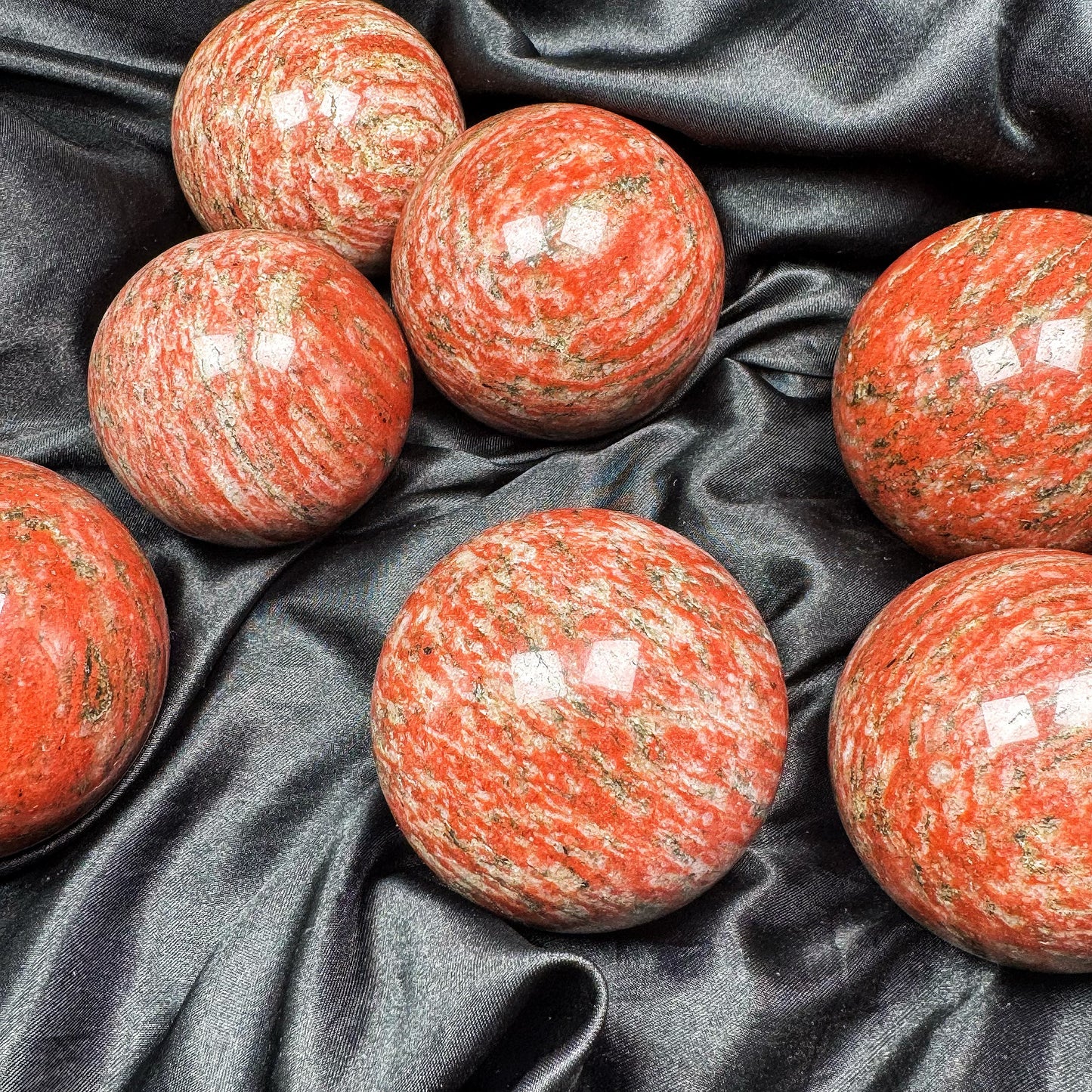 Natural Red patterned stone ball Heal ing Gemstone Home Decor