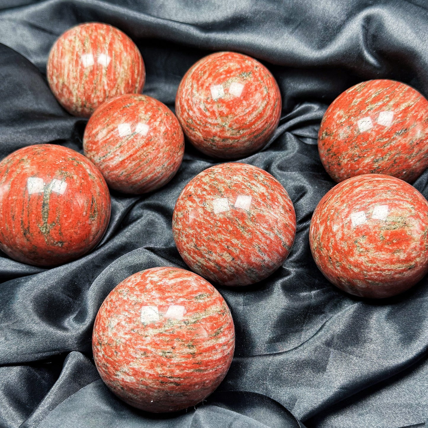 Natural Red patterned stone ball Heal ing Gemstone Home Decor