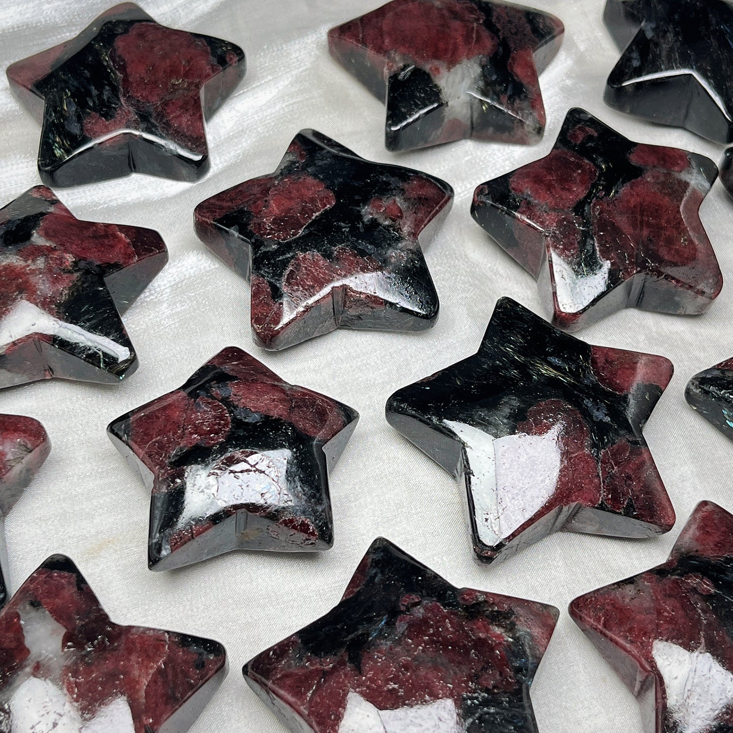 Natural Garnet carving stars Heal ing Gemstone Home Decor