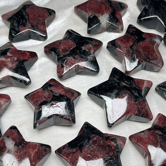 Natural Garnet carving stars Heal ing Gemstone Home Decor
